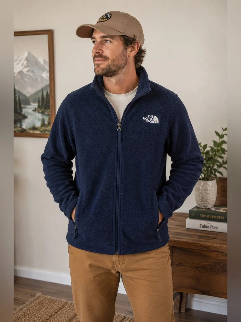 The North Face Men’s Navy Full Zip Fleece Jacket Size Large